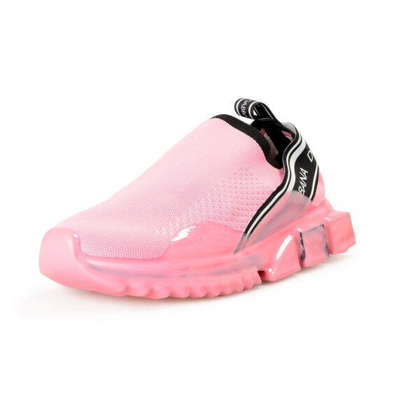 Dolce & Gabbana Women's Pink Canvas Slip On Athletic Sneakers Shoes US 10 IT 40